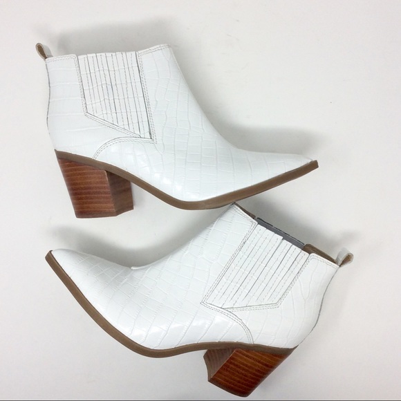 Marc Fisher Rental 2 White Croc Chelsea Boot - Picture 3 of 11
